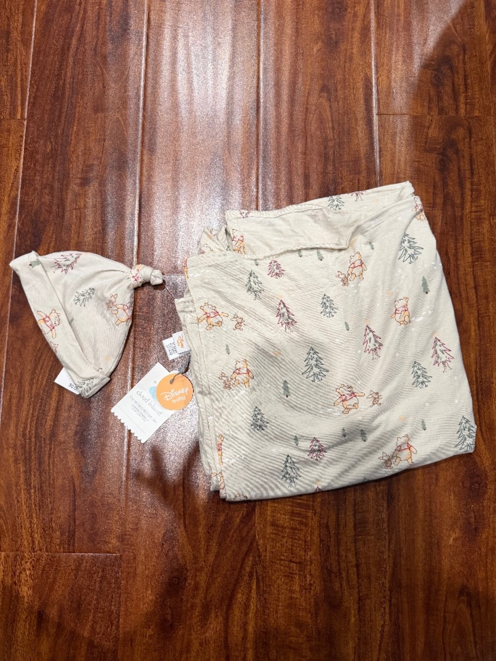 Disney Baby Cloud Island Swaddle & Hat Set Pooh Bear Newborn Essentials Nursery